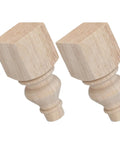 2 Piece Round Wood Sofa Legs Unfinished Wood Furniture Feet With Hardware French Style Carved Table Legs For Couch And Kitchen Table