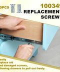 Shop Grade 50 Pack Zinc Plated Drawer Rail Screws Compatible With Ikea 100349 Cabinet Replacement Hardware being installed on drawer.
