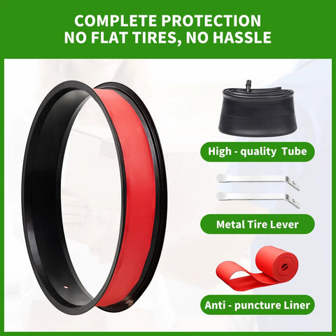 20x4 Fat Tire for Electric Bikes and All Terrain Rides with Puncture Resistant Sidewalls, thick tread, tubes, levers, liners