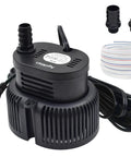 Above Ground Pool Cover Pump With Drainage Hose And 25 Foot Power Cord, Submersible Water Removal Pump, 850 GPH, Black Rugged ABS Shell