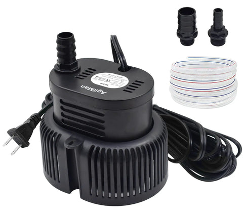 Above Ground Pool Cover Pump With Drainage Hose And 25 Foot Power Cord, Submersible Water Removal Pump, 850 GPH, Black Rugged ABS Shell