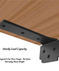 Heavy Duty Iron Two Shelf Brackets Black Coated Metal Wall Supports For Floating Shelves With Strong Load Bearing Capacity No Welds