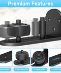 Sliding Barn Door Floor Guide With Adjustable Rubber Rollers, Flush Flat Bottom, Round Edge, for Quiet Low Noise Sliding