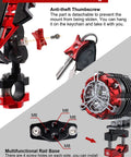 All Metal Motorcycle Phone Mount Is A Beast Mode Rig With CNC 6061 Aluminum And Stainless Steel Hardware, showing anti-theft thumbscrew and rail base design.