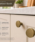 Four Pack Cabinet Drawer Knobs With Round Pulls For Closet Featuring Slick Brushed Antique Brass Finish Premium Aluminum Alloy Hardware No Fuss Install Rock Solid Grip on cabinet door