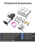 Components of Two Station Solenoid Valve Manifold 12V DC 5 Way 2 Position Pneumatic Air Valve With Double Solenoid 1/4 PT