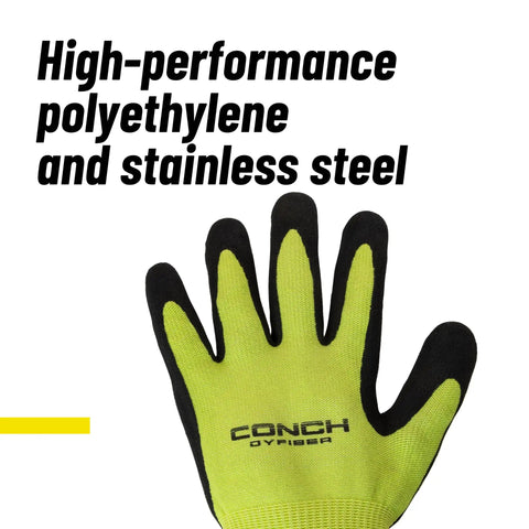 Conch Dyfiber Gloves For Lobstering And Spearfishing, Super Grippy Dexterity, ANSI Cut 4 Puncture 3, Blue, Medium, palm view.