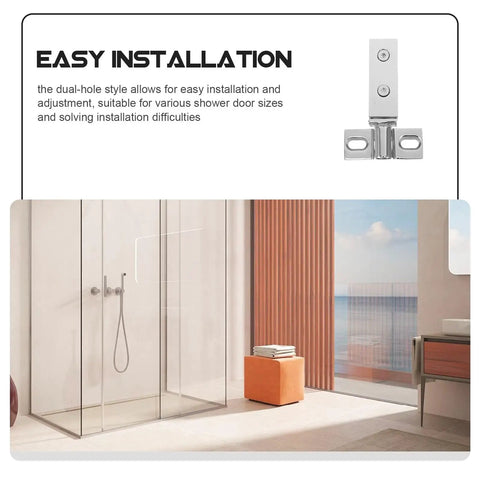 Heavy Duty Stainless Steel Shower Door Pivot Hinges With Smart Dual Hole Design for easy installation in modern bathroom.