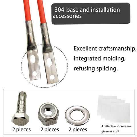 304L stainless steel mounts for 27 Inch Snow Plow Blade Marking Guide Kit With Red Internal Steel Wire Core