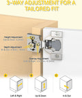 Image showing the 3-way adjustment mechanisms of Twenty Pack Heavy Duty Soft Close Cabinet Hinges For Half Inch Overlay Face Frame Doors.