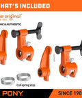 Heavy Duty Deep Reach Pipe Clamps 2 Pack For Woodworkers And Diy Crews 3/4 Inch Threaded Steel Vise Kit with orange cast iron clamps and coil-spring stops.