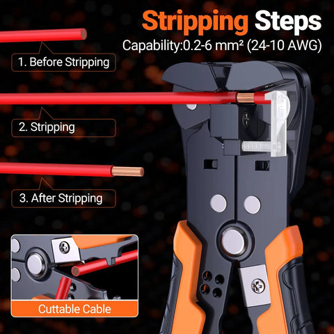 All In One Wire Crimping Tool Kit With 200 Heat Shrink Connectors, Color Coded Crimper And Wire Stripper, IP67 Waterproof Terminals For 26 10 AWG
