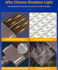 LED Parking Lot Light 150W 200W 240W Adjustable Wattage Outdoor Shoebox Flood Light With Photocell IP65 Waterproof UL