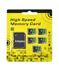 Packaging of Five 32GB Micro SD Cards With SD Adapters UHS I C10 U1 High Speed Memory Cards For Smartphones Tablets Dash Cams Drones