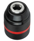 Keyless Drill Chuck 1/2-20UNF Mount, Self Tightening Hand Drill Chuck Fits 1-13 mm Bits, top view showing textured grip