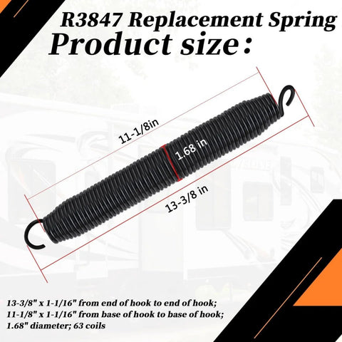 2 Pack R3847 Replacement Springs Kit For RV Hydraulic Leveling Jacks Compatible With 6000 Lb And 9000 Lb Jacks With 13 Or 15 Inch Stroke Includes Cylinder Assembly Part Numbers 04146 AP0468 AP0498 AP0585 shown with measurements