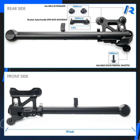 Hardcore Auxiliary Tailgate Step Handle provides sick grip, 19 inch length, cold rolled steel for Chevy Silverado and GMC Sierra.