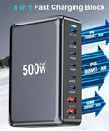 GaN 3 USB C Fast Charger Block With Multi Port USB Charging Station 100W PD PPS Dual Ports Plus Four 65W PD PPS And Two 20W QC.