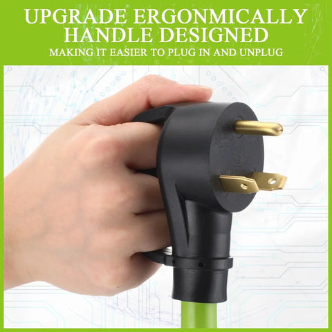 Tesla Compatible Nema TT-30 Adapter For Gen 2 Mobile Connector ergonomic handle design for easy plugging and unplugging.