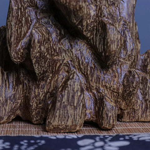 Solid Agarwood Feng Shui Decor Piece From Nha Trang With Aged Raw Material And Fragrance Spice close-up of wood texture