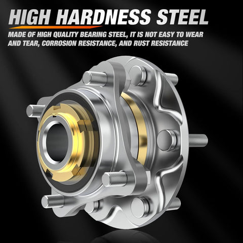 Front Wheel Bearing And Hub Assembly For Toyota Tacoma 2005 2019 4Runner 2003 2016 FJ Cruiser 2007 2009 Hilux 2005 2017 6 Lug 2WD ABS 950 004 2 Pack Premium Quality Replacement For Long Life And Smooth Performance made of high hardness steel