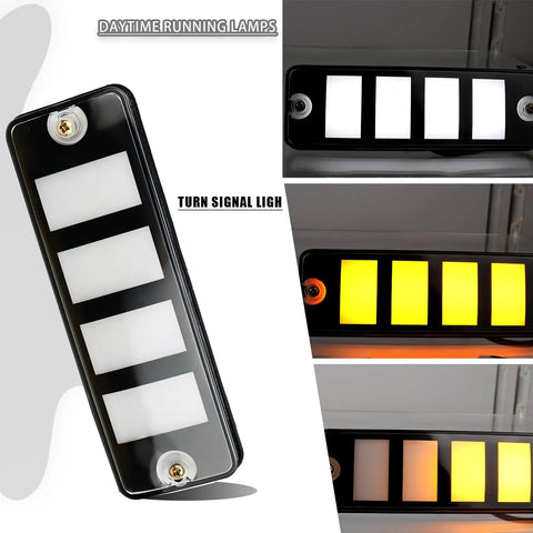 Toyota Front Bumper LED Side Marker DRL Amber Sequential Turn Signal Fog Light Kit for 1984 1988 4Runner and Pickup