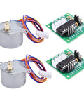 Two Sets 28BYJ48 5V DC Stepper Motor With ULN2003 Driver Board Four Phase Five Wire Micro Reducer For DIY Projects