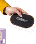 Person holding Easy Glide Carpet Furniture Sliders Set of 8 for Heavy Sofas Beds and Dressers, measures 6x3.5 inches