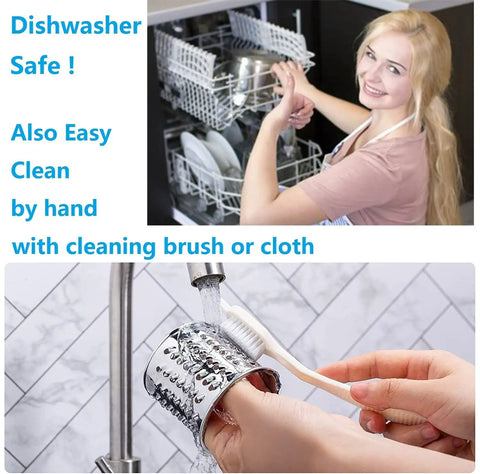 Dishwashing and hand washing Stainless Steel Slicer Shredder Attachment for KitchenAid Mixers Cheese Grater and Food Slicer Accessory Durable 6.9 by 5.4 Inch Size Easy Install Pro Grade High Efficiency Perfect for Home Cooks