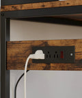 Close-up of built-in power outlet on Workhorse 45.3 Inch Baker Rack With Two Cabinets And Built In Power Outlet Industrial Style Kitchen