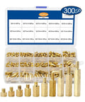 Three Hundred Piece M3 Male And Female Hex Brass Standoff Spacer Kit For Electronics Projects DIY Friendly Makers Pack Durable Hexagon Spacers For Secure Mounting And Stable Stacking Wide Assortment Pack, organized brass spacer case