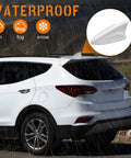 Shark Fin Antenna Cover For Hyundai Santa Fe GPS 2012 2013 2014 2015 2016 2017 2018 Glossy White Car Roof Antenna Shell Direct Fit Replacement 96210 2W410 96210 2W200 No Drilling Needed Easy Install Antenna Cap Lid shown on parked SUV, waterproof in rain, fog, and snow conditions