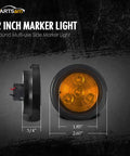 4 Pack 2 Inch Round Led Side Marker Clearance Lights With Grommets And Wire Pigtails For Trailers And Trucks DOT Approved 12V