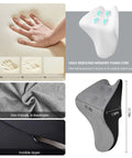 Two In One Office Chair Headrest Pillow And Lumbar Support, memory foam detail, breathable cotton, shown in gray with zipper
