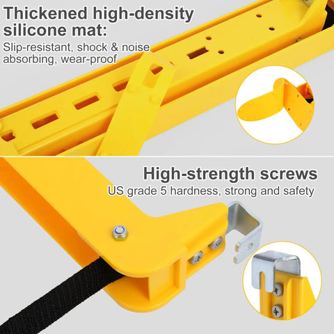 Heavy Duty Mini Split Wall Mount Bracket with Built In Level showing high-density silicone mat and high-strength screws