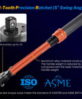 Bike Torque Wrench Set One Quarter Inch Drive With 72-Tooth Dual Direction Click Mechanism 1-25 Nm showing precision ratchet