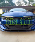 Front view of Kia K5 with front bumper lip splitter spoiler kit bolt on for Kia K5 2021 2026 all models EX LX LXS GT GT Line