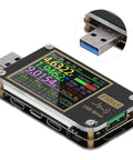 High Precision USB Voltmeter And Ammeter With Color LCD Screen for real-time voltage current power monitoring, front view