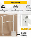 Adjustable Three Foot Steel Step Handrail For Outdoor Stairs Compatible With Two Or Three Steps Built Tough With Ridiculous Stability and waterproof features.
