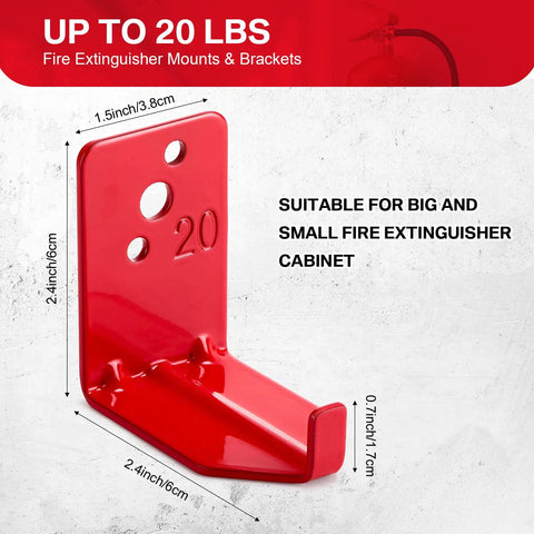 Heavy Duty Fire Extinguisher Wall Mount Brackets 40 Pack Universal Iron Hooks For 5 To 40 Pounds Built Tight And No Headache Install Real Deal Safety Hardware For Garage Or Business