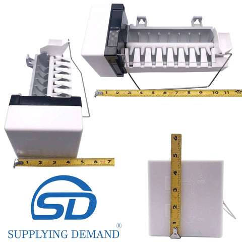 W10632400 4317943 Refrigerator Ice Maker Replacement Kit with tape measure for size reference