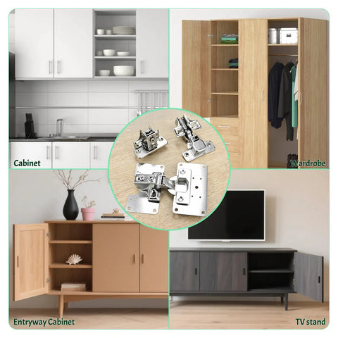 Heavy Duty Cabinet Hinge Repair Plate Kit To Fix Loose Sagging Doors Quick Install Steel Bracket For Wonky Kitchen Cupboards Solid Knockout Diy Fix No Sweat Assembly