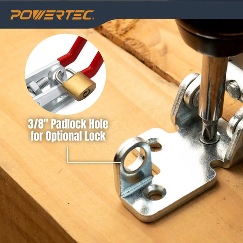 Heavy Duty Toggle Clamp Latch Set, 1320 Lb Holding Capacity, Adjustable Quick Release Pull Action With Lock Hole, 2 Pack For Smoker, CNC Projects, Woodworking Jigs, Cabinets And DIY Fixtures, 3/8 in padlock hole