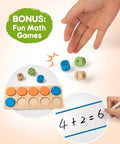 Wooden Ten Frame Math Set With 152 Pieces For Kindergarten And Elementary Students Kid Friendly Ideal For Addition Subtraction