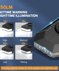 Street Ready Front Bike Light With Garmin Mount For Day And Night Rides showing 350lm modes and close-up of headlight design