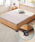 Bedroom with wooden bed on Premium Silicone Wheel Stoppers For Furniture, 4 Pack Caster Cups That Prevent Scratches On All Floor Types