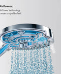 Rain Showerhead With Air Infusion Three Spray Modes BalanceAir Whirl RainAir With AirPower And QuickClean Chrome Finish
