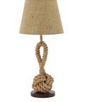 Jute Rope Table Lamp With Linen Shade Rustic Twisted Rope Accent Lamp For Living Room Cozy Warm Glow Industrial Natural Decor 13 By 13 By 28 Inches Brown