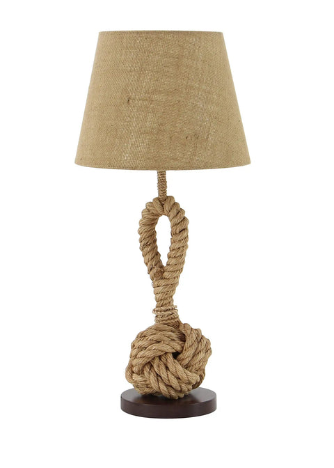Jute Rope Table Lamp With Linen Shade Rustic Twisted Rope Accent Lamp For Living Room Cozy Warm Glow Industrial Natural Decor 13 By 13 By 28 Inches Brown