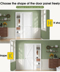 Sliding Closet Doors 48 By 80 Inches White Bypass Panels Double 25 Inch Easy Install PVC Exterior With Hidden Track Quiet Rollers